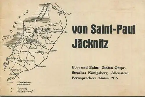 Ostpreussen - Zinten - Klein Rödersdorf - Majorat von Saint-Paul Jäcknitz Kreis Heiligenbeil - 10 Seiten mit 7 Abbildung