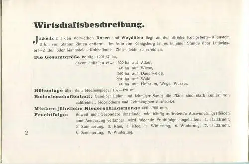 Ostpreussen - Zinten - Klein Rödersdorf - Majorat von Saint-Paul Jäcknitz Kreis Heiligenbeil - 10 Seiten mit 7 Abbildung