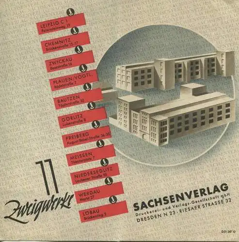 Deutschland - Sachsenverlag Dresden 1947 - Faltblatt mit 10 Abbildungen