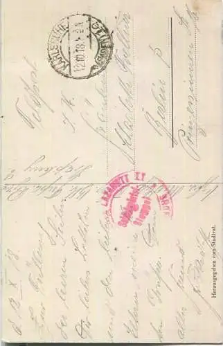 Karlsruhe - Rathaus - signiert W. Hempfing - Feldpost