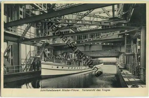 Niederfinow - Schiffshebewerk Teilansicht des Troges - Foto-AK - Verlag W. Meyerheim Berlin