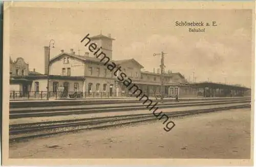 Schönebeck a. E. - Bahnhof - Verlag Gustav Lauch Schönebeck 20er Jahre