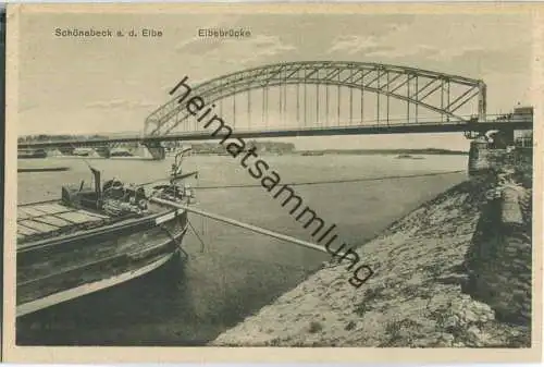 Schönebeck an der Elbe - Elbebrücke - Verlag R. Heberlein Gera 20er Jahre