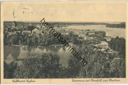 Lychen - Panorama mit Oberpfuhl und Stadtsee - Verlag J. Goldiner Berlin