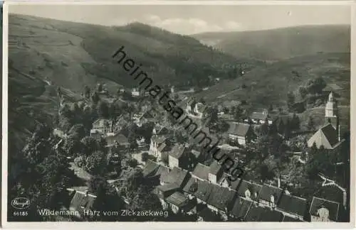 Wildemann Harz - Blick vom Zickzackweg - Foto-Ansichtskarte - Verlag Fritz Ebers Wildemann