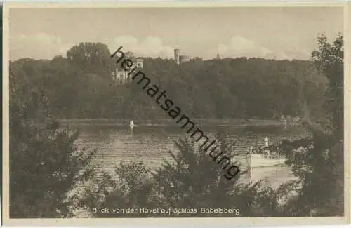 Blick von der Havel auf Schloss Babelsberg - Verlag J. Goldiner Berlin 30er Jahre