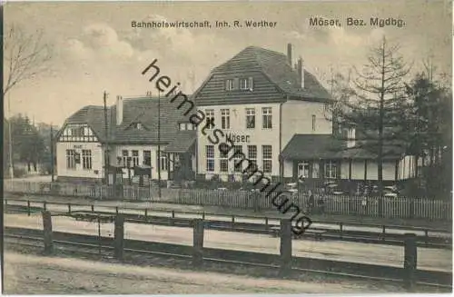 Möser - Bahnhofswirtschaft - Inhaber R. Werther - Verlag H. Kniep Möser 20er Jahre