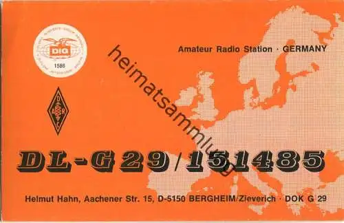 QSL - QTH - Funkkarte - DD5BY - Bergheim-Zieverich