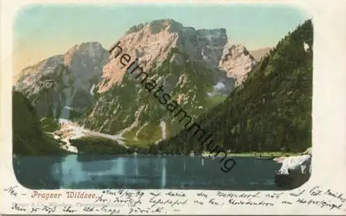 Pragser Wildsee - Vorderseite beschrieben 1899