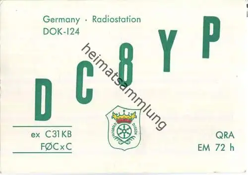 QSL - QTH - Funkkarte - DC8YP - Dissen am Teutoburger Wald