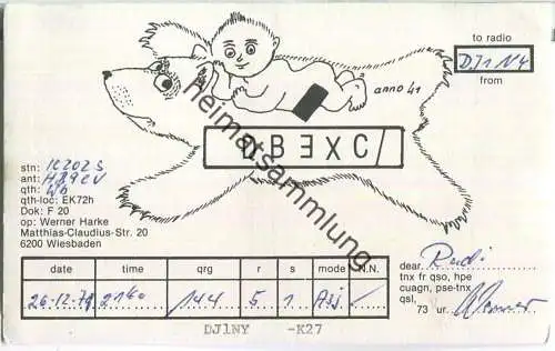 QSL - QTH - Funkkarte - DBEXC - Wiesbaden