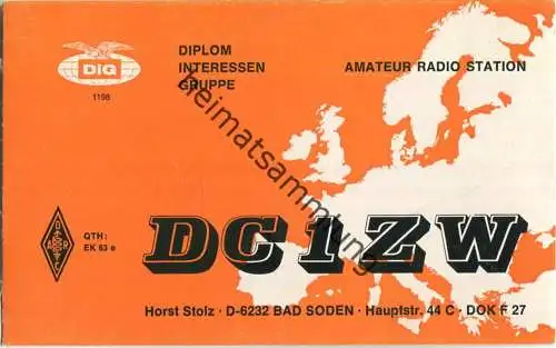 QSL - QTH - Funkkarte - DC1ZW - Bad Soden