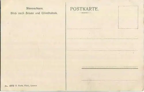 Stanserhorn - Blick nach Brisen und Urirothstock - Verlag E. Goetz Luzern 20er Jahre