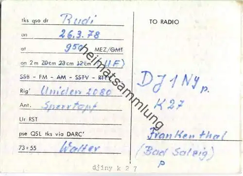 QSL - QTH - Funkkarte - DD8FL - Pohlheim