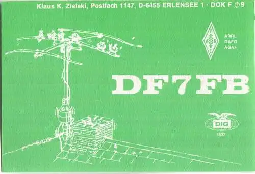 QSL - QTH - Funkkarte - DF7FB - Erlensee