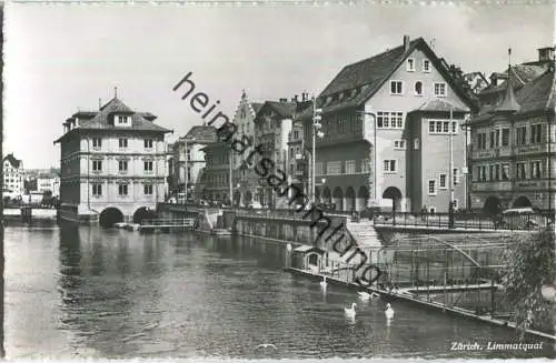 Zürich - Limmatquai - Foto-Ansichtskarte - Verlag Photoglob-Wehrli & Vouga & Co. AG Zürich 40er Jahre