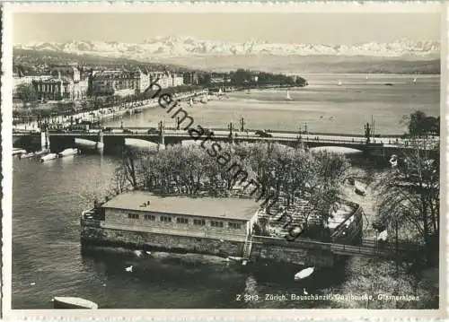 Zürich - Bauschänzli - Quaibrücke - Glarneralpen - Foto-Ansichtskarte Verlag Photo-Rotation Wilhelm Pleyer Zürich