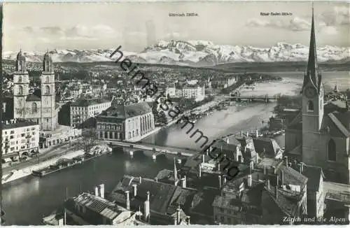 Zürich und die Alpen - Foto-Ansichtskarte - Verlag Photoglob-Wehrli & Vouga & Co. AG Zürich
