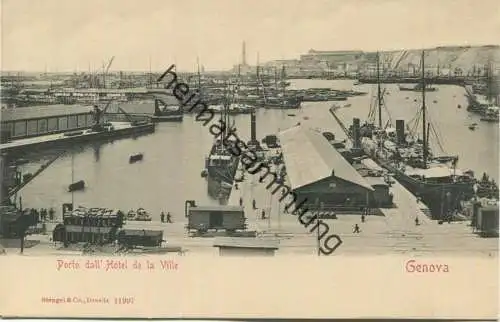 Genova - Porto dall' Hotel de la Ville ca. 1900