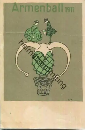 Augsburg - Armenball 1911 - signiert F.R.B - Verlag F. Burger Augsburg