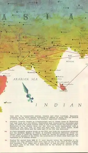 KLM - Golden Circle Service - Route Map Europe Far East - beiliegend Postkarten Lockheed Prop-Jet-Electra - Douglas DC-8