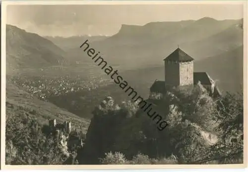 Castel Tirolo verso Merano - Foto-Ansichtskarte - Verlag J. F. Amonn Bolzano-Merano