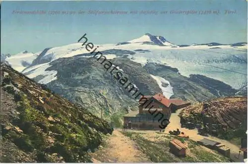 Ferdinandshöhe an der Stilfserjochstrasse mit Aufstieg zur Geisterspitze - Verlag Joh. F. Amonn Bozen
