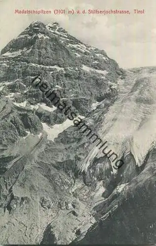 Madatschpitzen von der Stilfserjochstrasse - Verlag Joh. F. Amonn Bozen