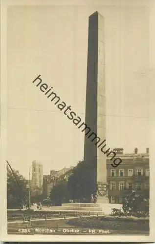 München - Obelisk - Foto-Ansichtskarte 20er Jahre
