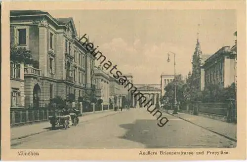 München - Aeussere Briennerstrasse und Propyläen - Verlag J. Velten Karlsruhe