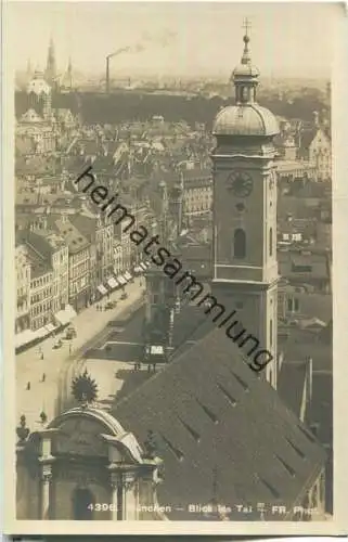 München - Blick ins Tal - Foto-Ansichtskarte 20er Jahre