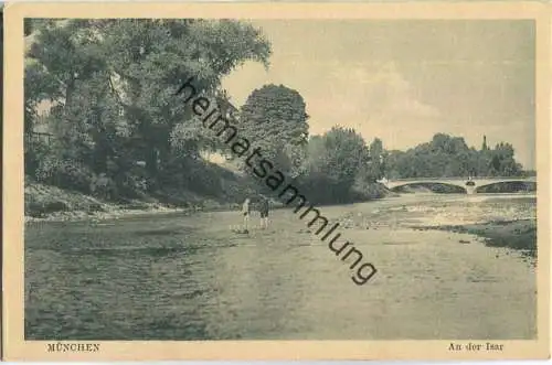 München - An der Isar - Verlag J. Velten Karlsruhe 20er Jahre