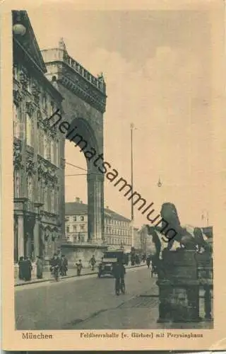 München - Feldherrnhalle mit Preysinghaus - Verlag J. Velten Karlsruhe 20er Jahre