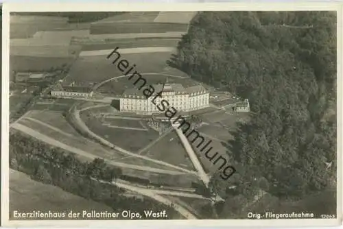 Olpe - Exerzitienhaus der Pallottiner - Fliegeraufnahme - Foto-Ansichtskarte - Aero-Bild-Verlag Leipzig