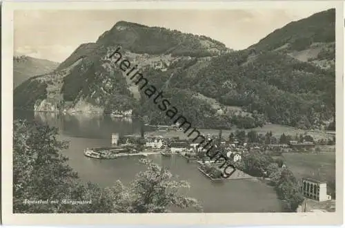 Stansstad mit Bürgenstock - Foto-Ansichtskarte - Verlag E. Goetz Luzern