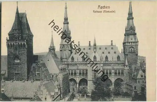 Aachen - Rathaus (Rückseite) - Schlesische Lichtdruck- und graphische Kunstanstalt Fabian & Co. Breslau 20er Jahre