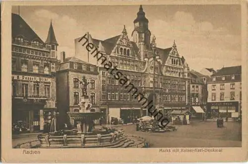 Aachen - Markt mit Kaiser-Karl-Denkmal 20er Jahre