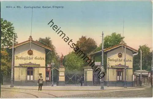 Köln - Zoologischer Garten - Eingang - Verlag E. Hölzermann Köln 20er Jahre
