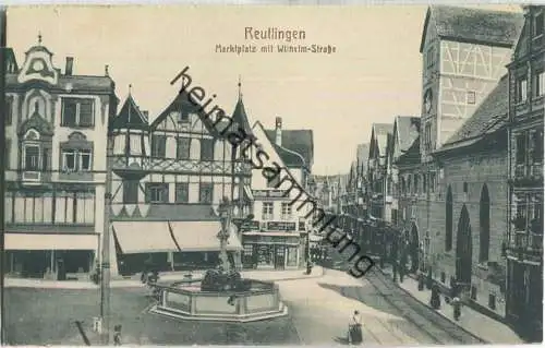 Reutlingen - Marktplatz mit Wilhelmstrasse - Verlag H. Rubin & Co. Dresden 20er Jahre