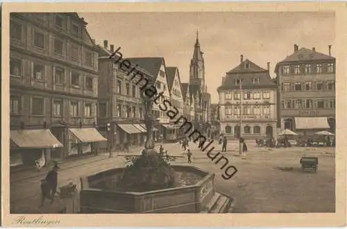 Reutlingen - Marktplatz und Wilhelmstrasse - Strassenbahn - Verlag Gebr. Metz Tübingen 20er Jahre