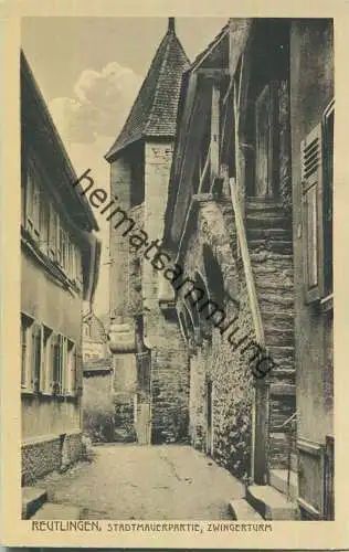 Reutlingen - Stadtmauerpartie - Zwingerturm - Verlag Gebr. Metz Tübingen 20er Jahre