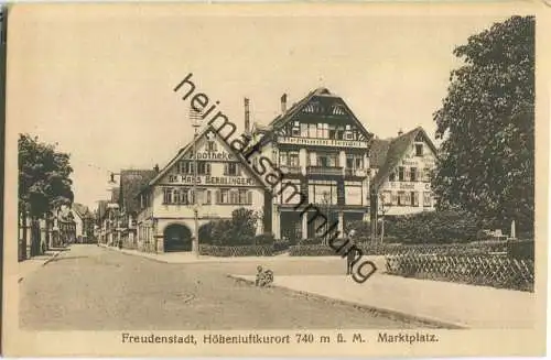 Freudenstadt - Marktplatz - Apotheke Dr. Hans Berblinger - Hermann Hengel - Feinbäckerei Fr. Schmid