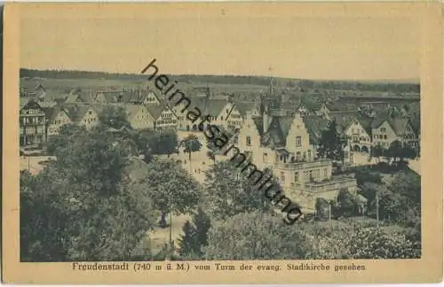 Freudenstadt vom Turm der evangelischen Stadtkirche gesehen - Verlag J. Velten Karlsruhe