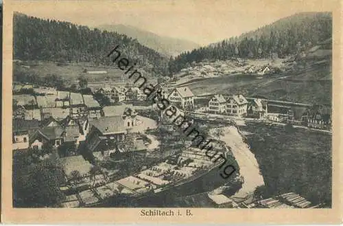 Schiltach - Blick vom Kirchberg - Die Schiltach mit Bachstrasse - Verlag C. Homberg Schiltach 20er Jahre