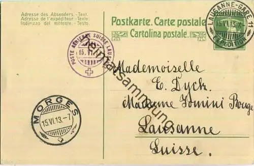 Aviation militaire Suisse - Poste aerienne - Lausanne-Morges am 15.VI.1913