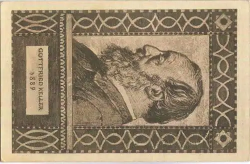 Bundesfeier-Postkarte 1919 - 7 1/2 Cts - Gottfried Keller 1889