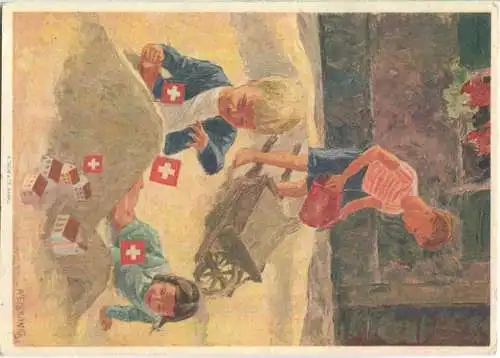 Bundesfeier-Postkarte 1937 - 10 Cts - Weiskönig Spielende Kinder - Zugunsten des Schweizerischen Roten Kreuzes