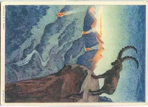Bundesfeier-Postkarte 1933 - 10 Cts Kärpf - Paul Kammüller Steinbock - Zugunsten des Natur- und Heimatschutzes