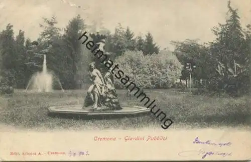 Cremona - Giardini Pubblici - Edit. Alboini A. Cremona - gel. 1903