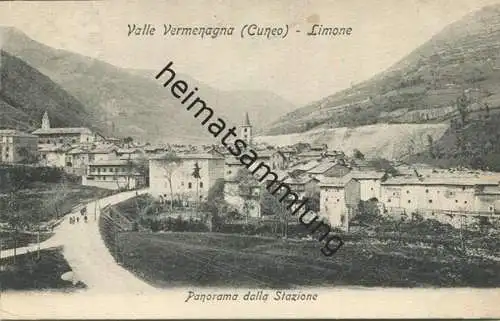 Limone - Valle Vermenagna (Cuneo) - Panorama dalla Statione - Edit. E. Fresia Cuneo gel. 1906